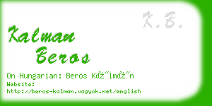 kalman beros business card